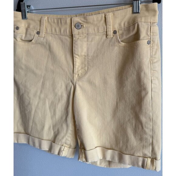 Talbots Womens Yellow Boyfriend Jean Short 10P Folded Hem Flawless 5 Pocket - Picture 4 of 9